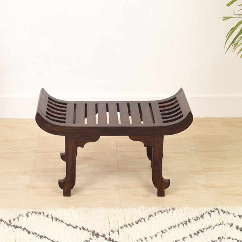 Nemo Teal Wood Ottoman