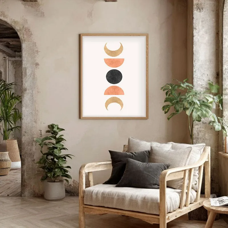 Lunar Balance Canvas Wall Painting With Brown Frame media 5