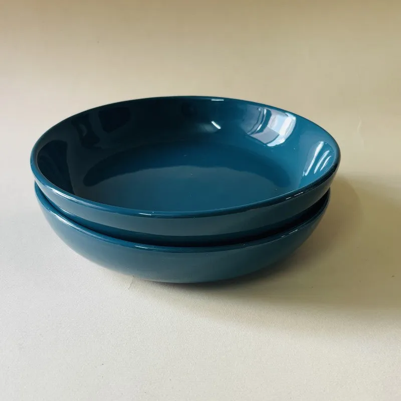 Ceramic Salad Bowls (Blue,300 mL Each) - Set Of Two media 5