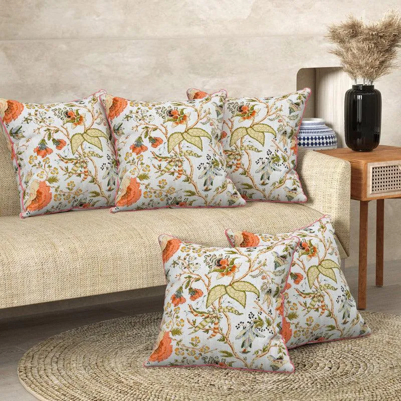 Mehan Floral Cushion Cover - Set Of Five media 1