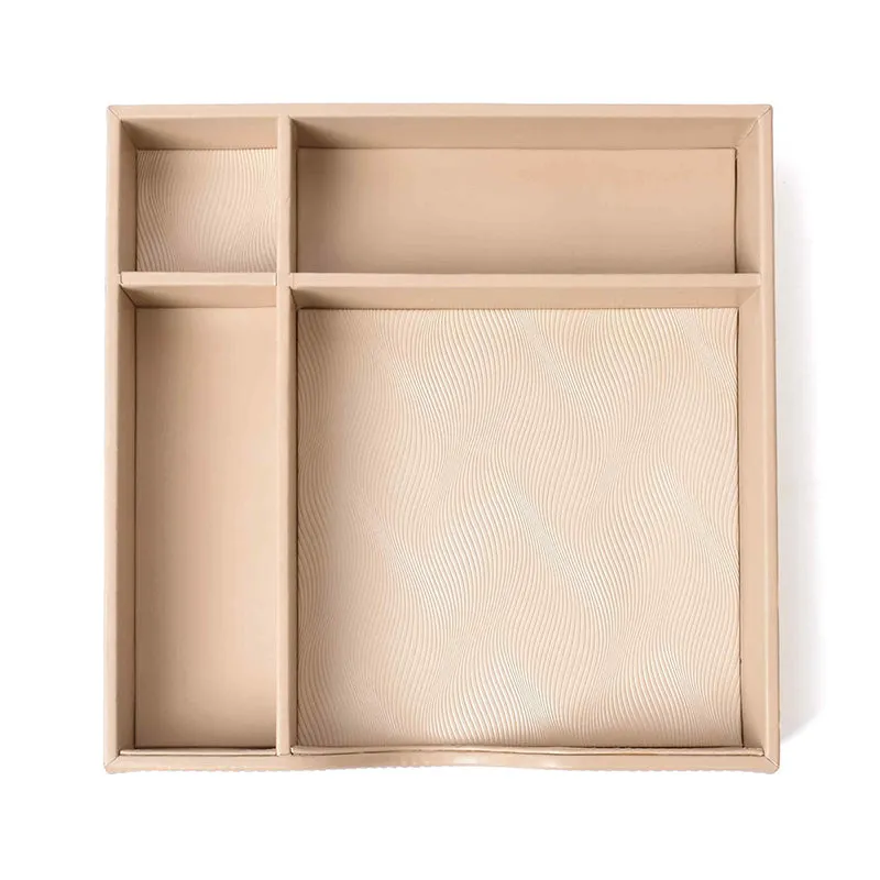 Veltrix Cube Faux Leather Desk Organiser - Beige media 6