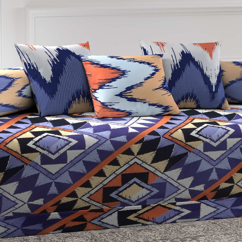 Vectra Printed Diwan Set - Six Piece Set media 4