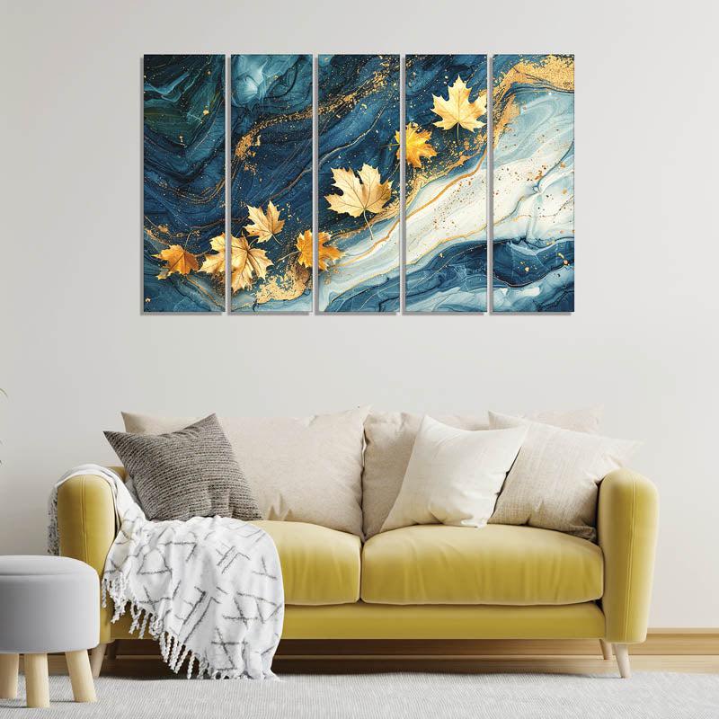 Autumn Clora Wall Painting - Set Of Five