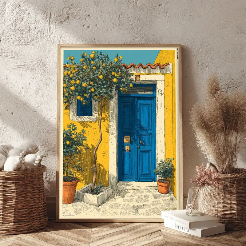 Garden House Canvas Wall Painting - Brown Frame media 3