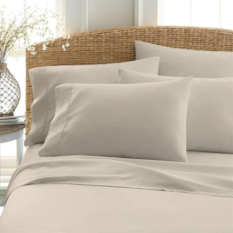 Sofia 100% Cotton Satin Weave Solid Bedsheet - Ivory - 400 TC media 1