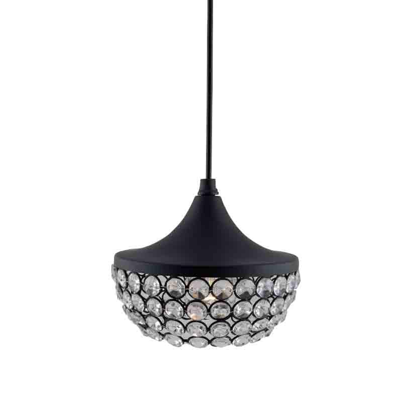 Crystal Crown Metal Ceiling Lamp - Black media 4