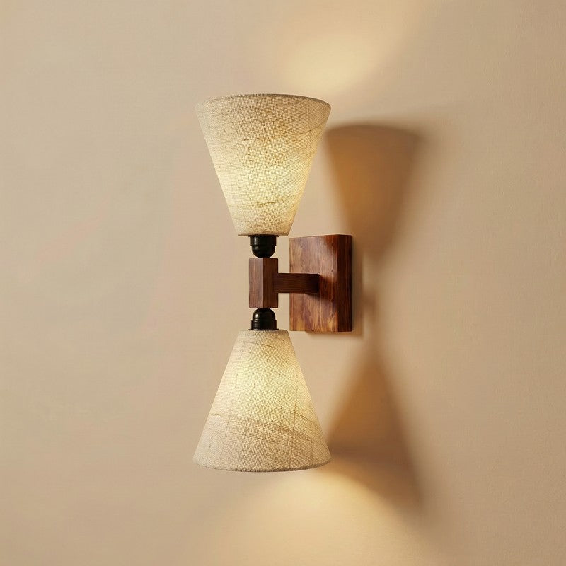 TwinBeam Wooden Wall Lamp - Brown media 6
