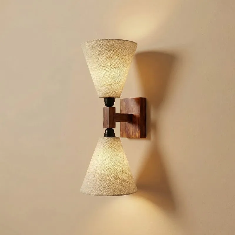 TwinBeam Wooden Wall Lamp - Brown media 6