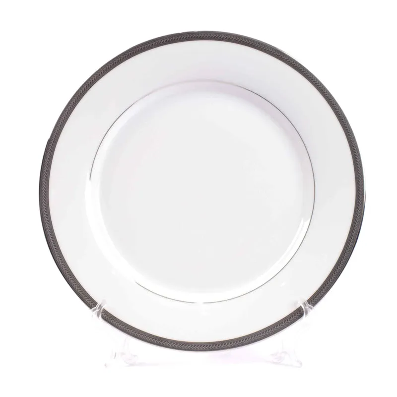 Vienna 24k Gold Brushed Porcelain Dinner Set (Platinum) - 41 Piece Set media 5
