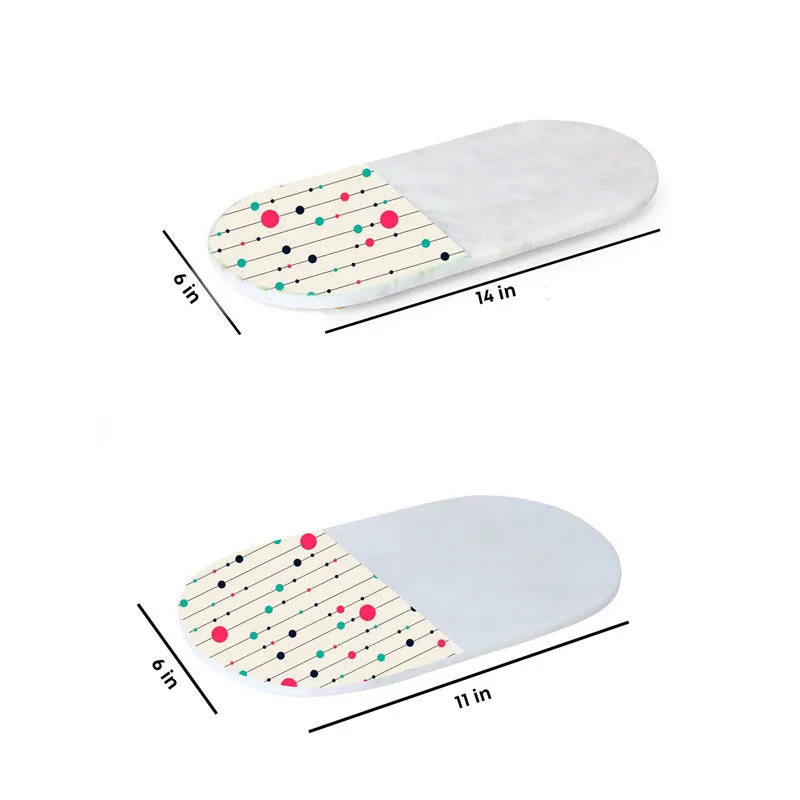 Ovelta Stripe Printed (Marble,Brass) Marble Platter - Set of Two media 5