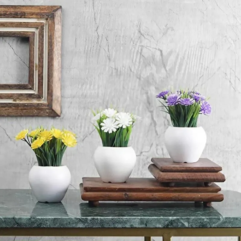 Fellsa Faux Plant In Apple Pot - Set Of Three media 1