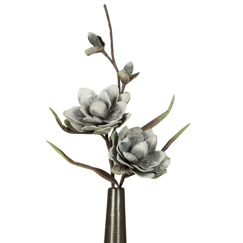 Elegant Artificial Magnolia Foam Flower Stick - Grey media 4