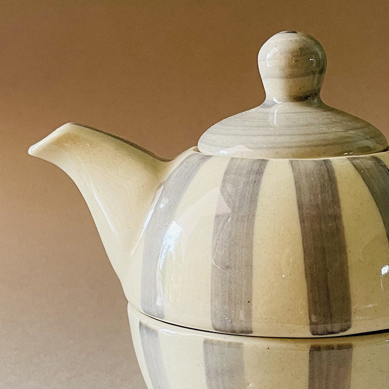 Silensteep Ceramic Tea Pot With Tea Cup (Grey/200 mL/350 mL) - Two Piece Set media 6