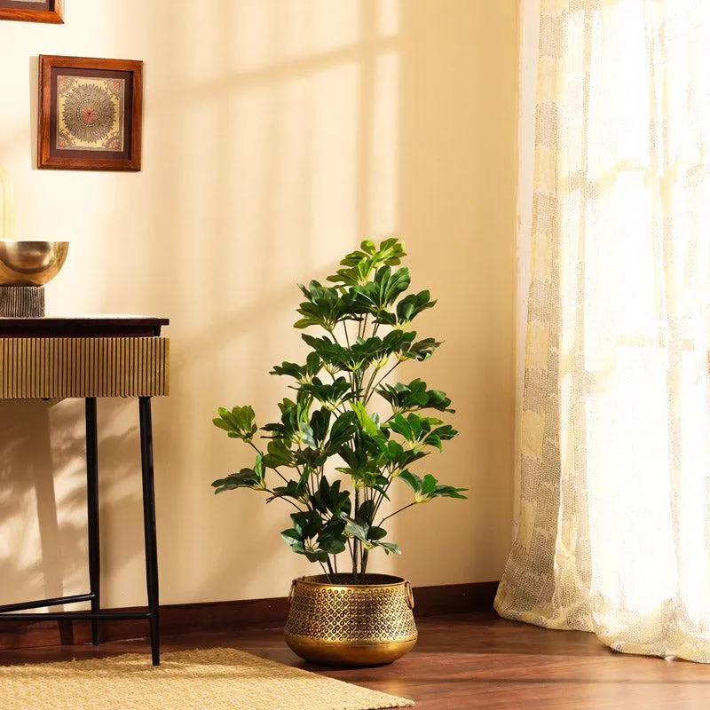 Artificial Realistic Schefflera Plant With Black Plastic Pot - 3 Feet media 3