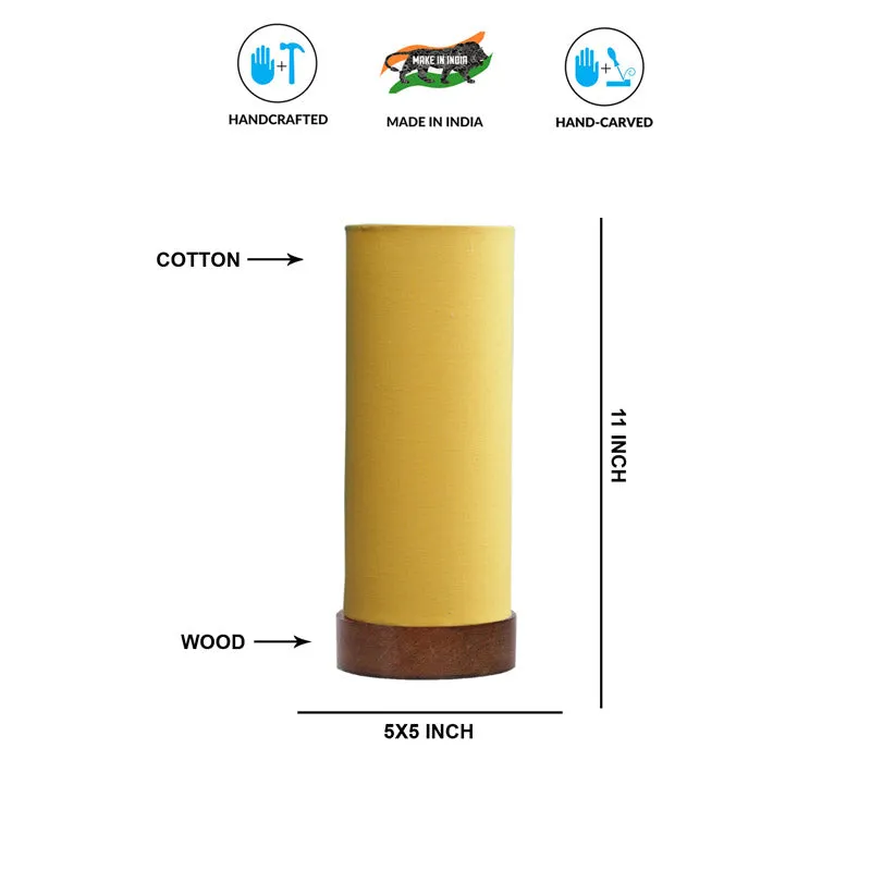 Jaala Tower Wooden Table Lamp - Yellow,Brown media 7
