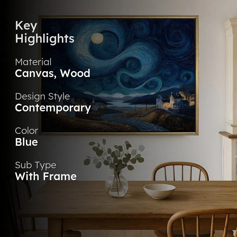 Ethereal Valley Canvas Wall Painting With Frame media 2