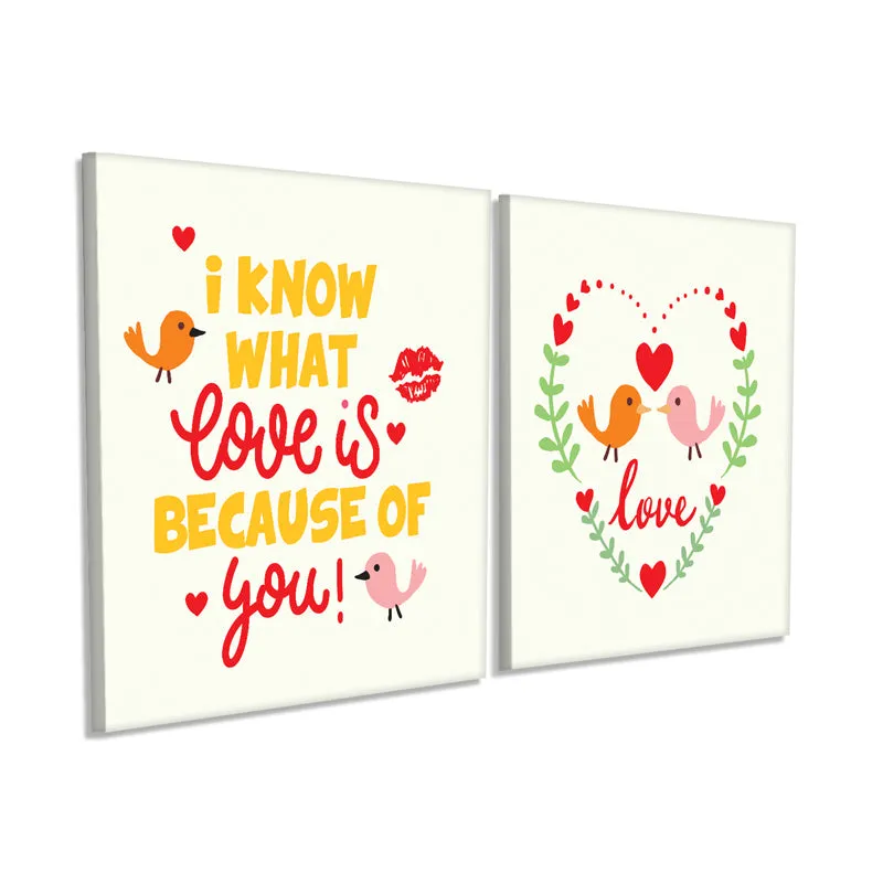 Love Notes Canvas Wall Painting - Set Of Two media 4