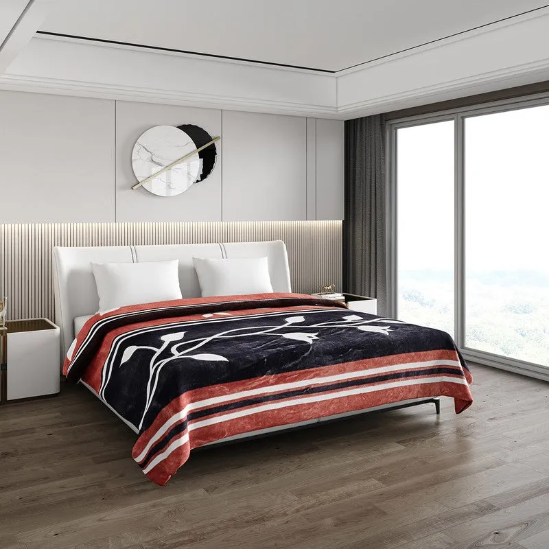Monte Carlo Ocean Blossom Blanket (Black,Brown) - 550 GSM media 1