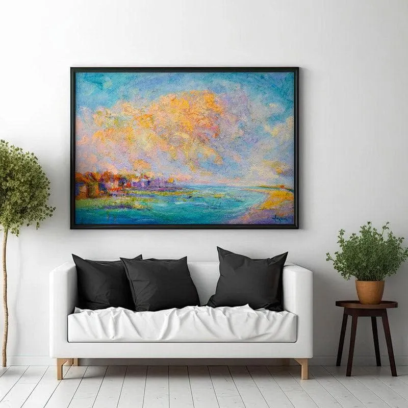 Radiant Scape Canvas Wall Painting - Black Frame media 3