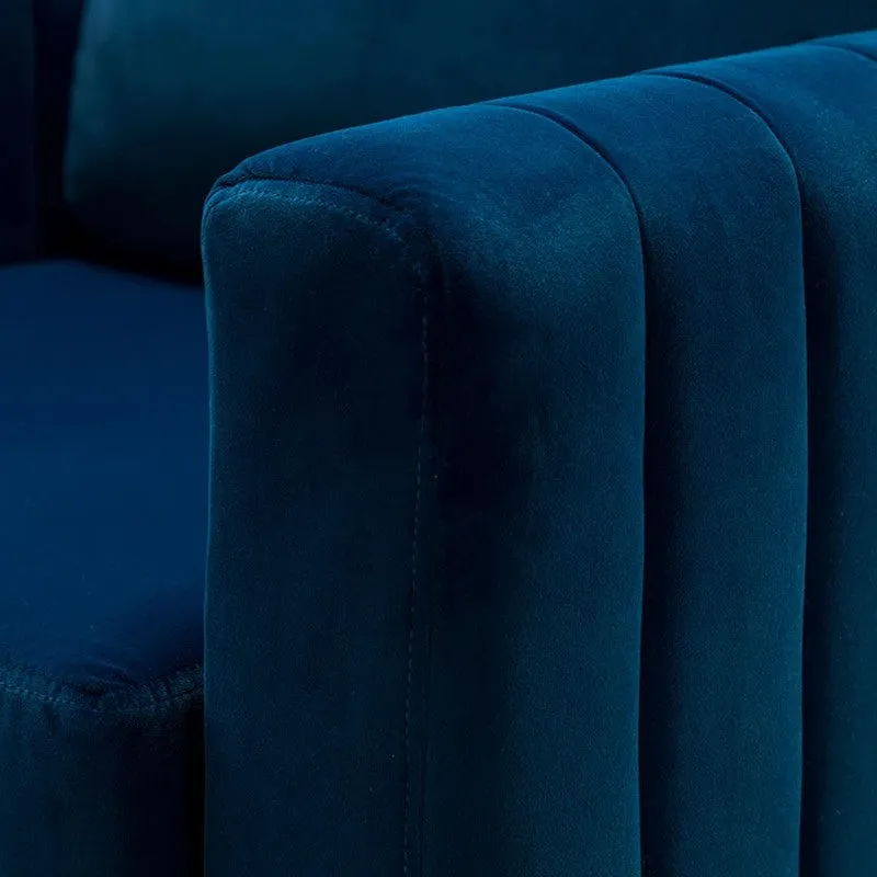 Baseo Neem Wood Accent Chair - Blue media 7