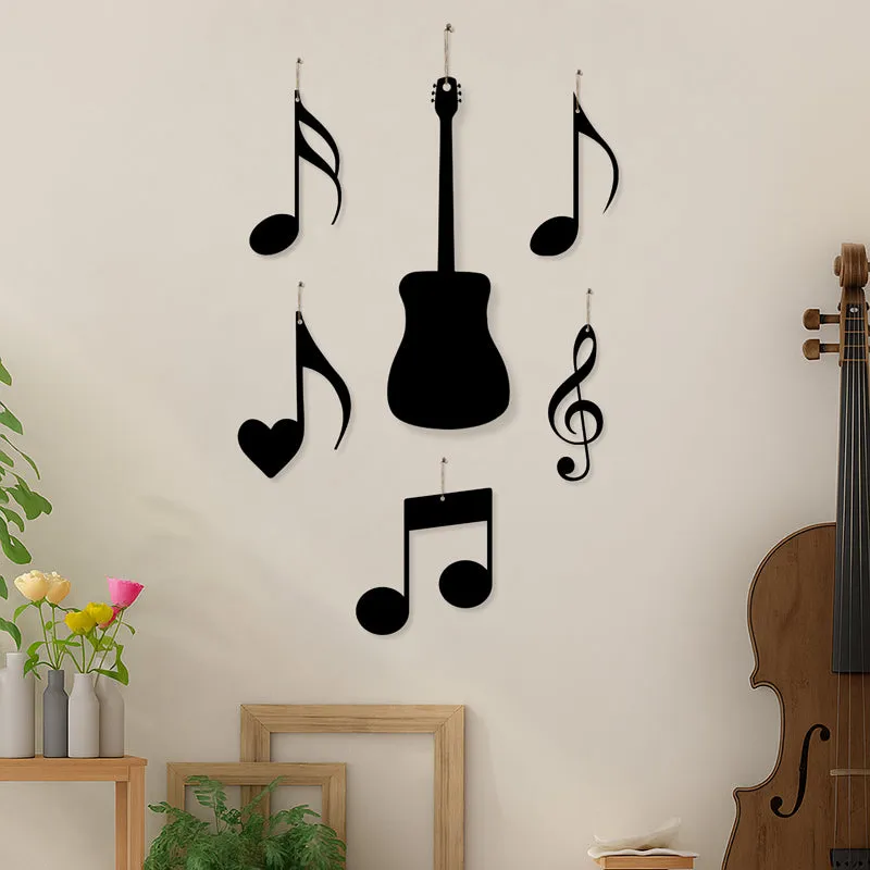 Guitar Notes I Iron Wall Accent - Set Of Six media 1