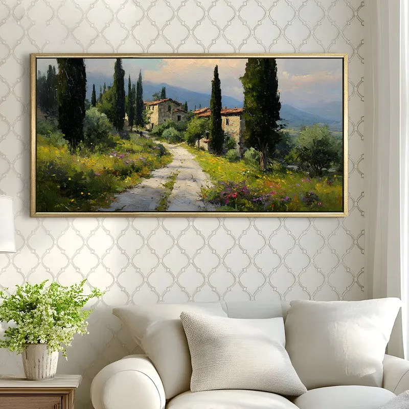 Serene Walk Canvas Wall Painting With Frame media 4