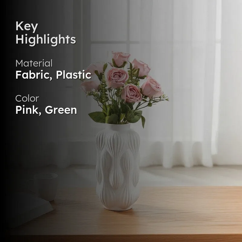 Petaluxe Rose Fabric Artificial Flower - Pink media 2