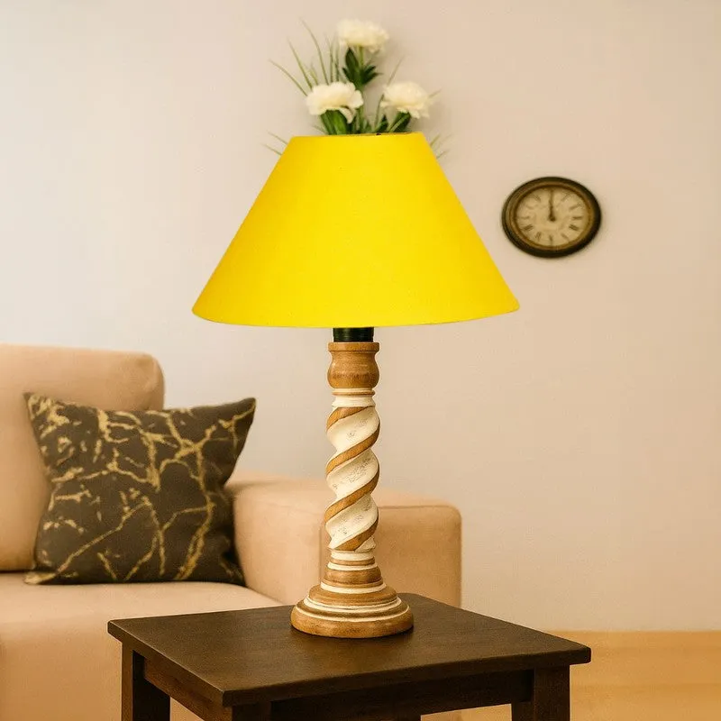 Modera Varo Wooden Table Lamp - Yellow media 4