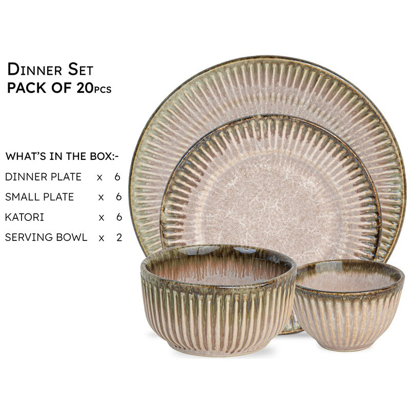 Mintora Pink Ceramic Dinner Set - 12 Piece Set media 5