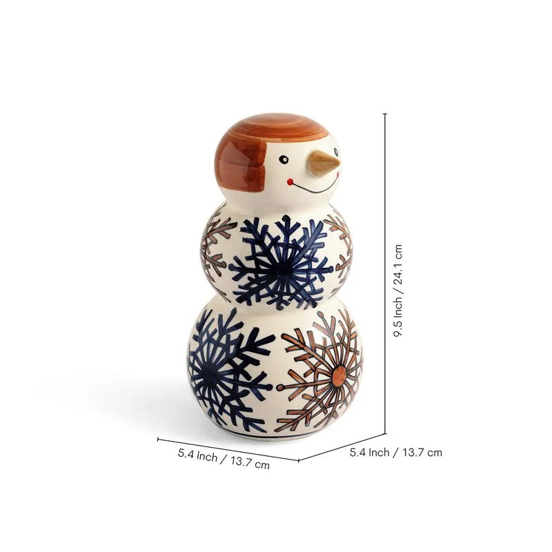 Happy Snowman Ceramic Handpainted Showpiece media 7