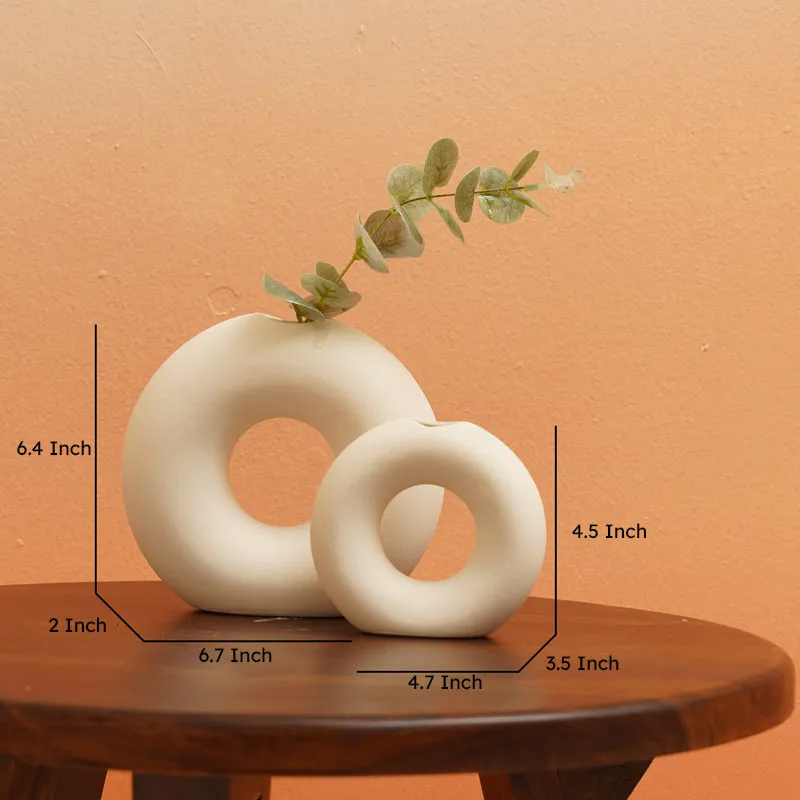 Kinta Ceramic Donut Vase - Set Of Two media 7