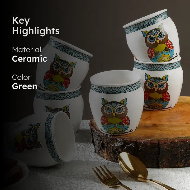 Owls Perch Handcrafted Ceramic Kulhad (220 mL) - Set Of Six media 2