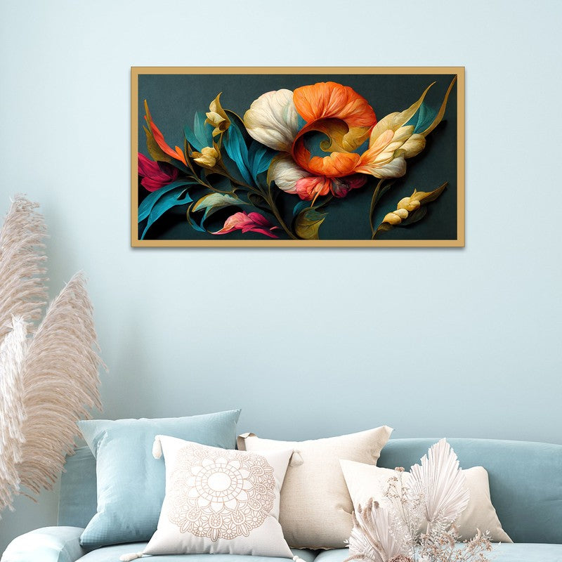 Siva Abstract Flora Canvas Wall Painting