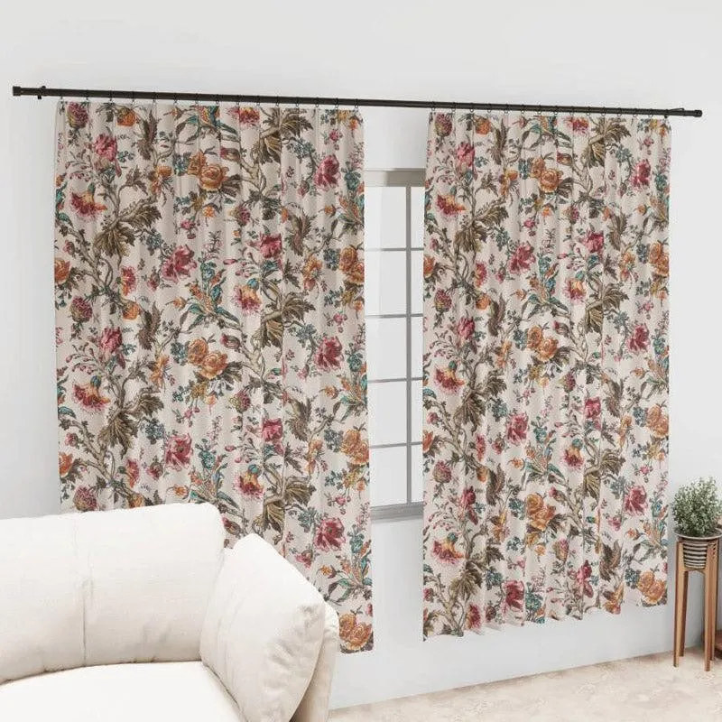 Mivaana Floral Curtain - Red media 8