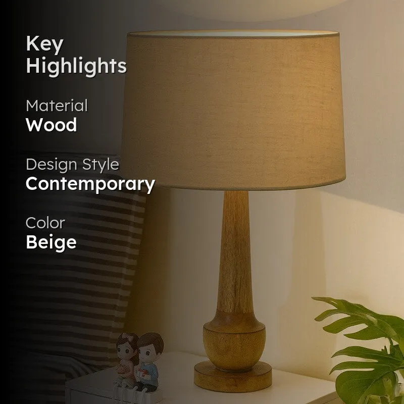 AuraFlex Versatile Wooden Table Lamp - Beige media 2