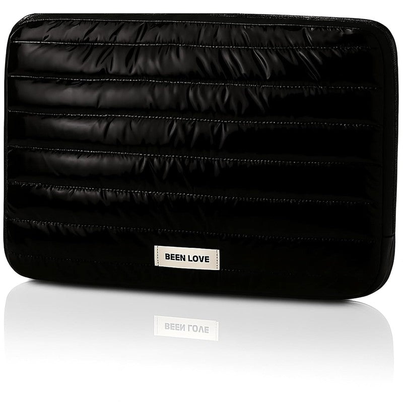 Midnight Black Quilted Laptop Sleeve media 3