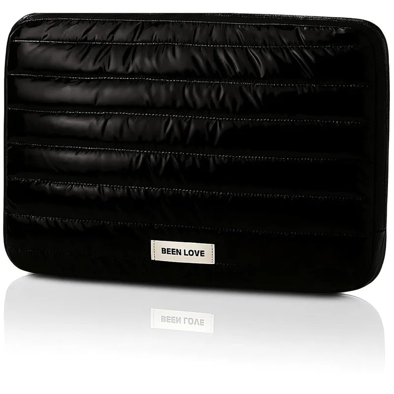Midnight Black Quilted Laptop Sleeve media 3