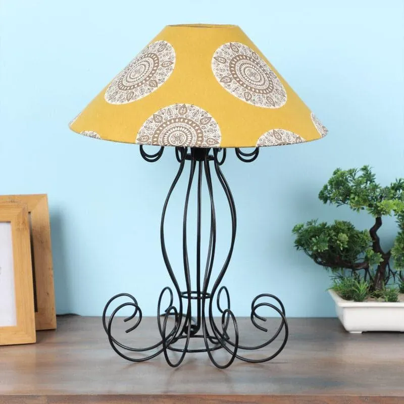 Mandala Merry Kaito Fabric Table Lamp - Yellow,Black media 3
