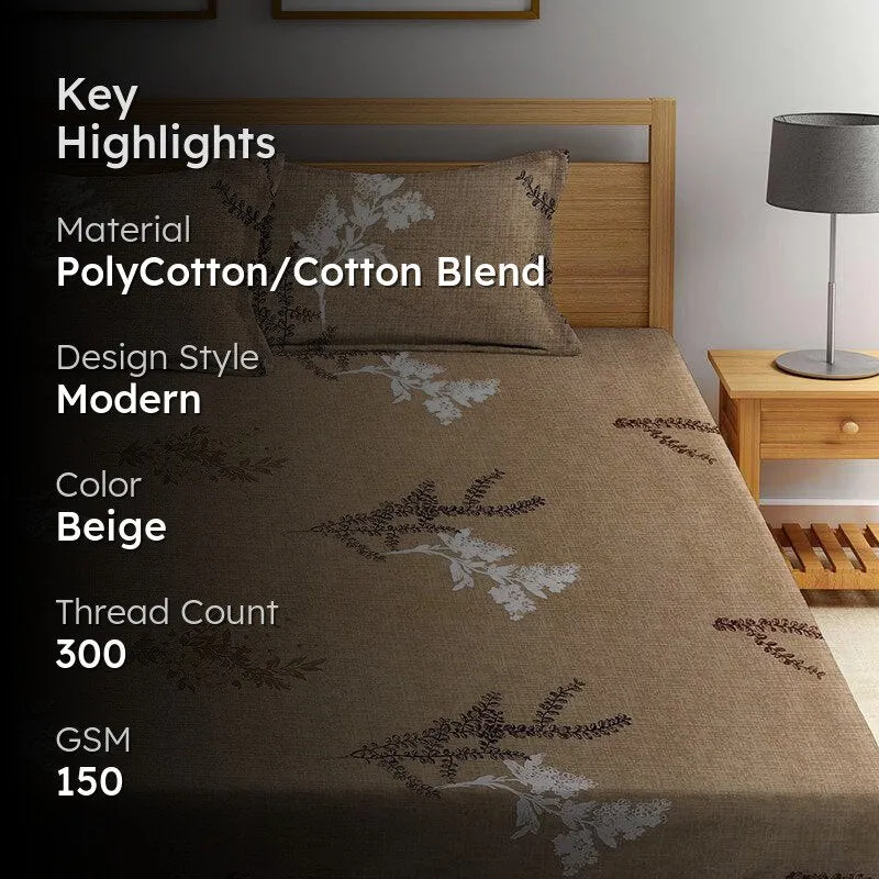 Pongo Floral PolyCotton Bedsheet - 150 GSM media 2