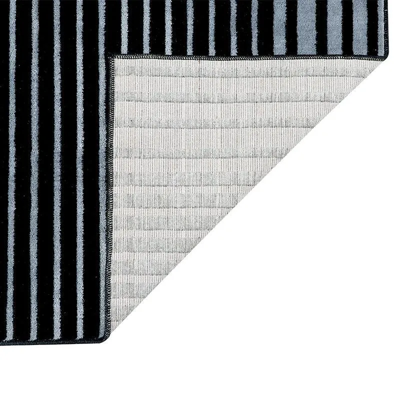 Icaria Non-Anti Skid Nylon Runner Rug - Grey & Black media 3