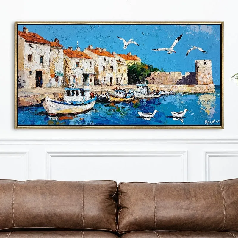 Drifted Boats Canvas Wall Painting With Frame media 4