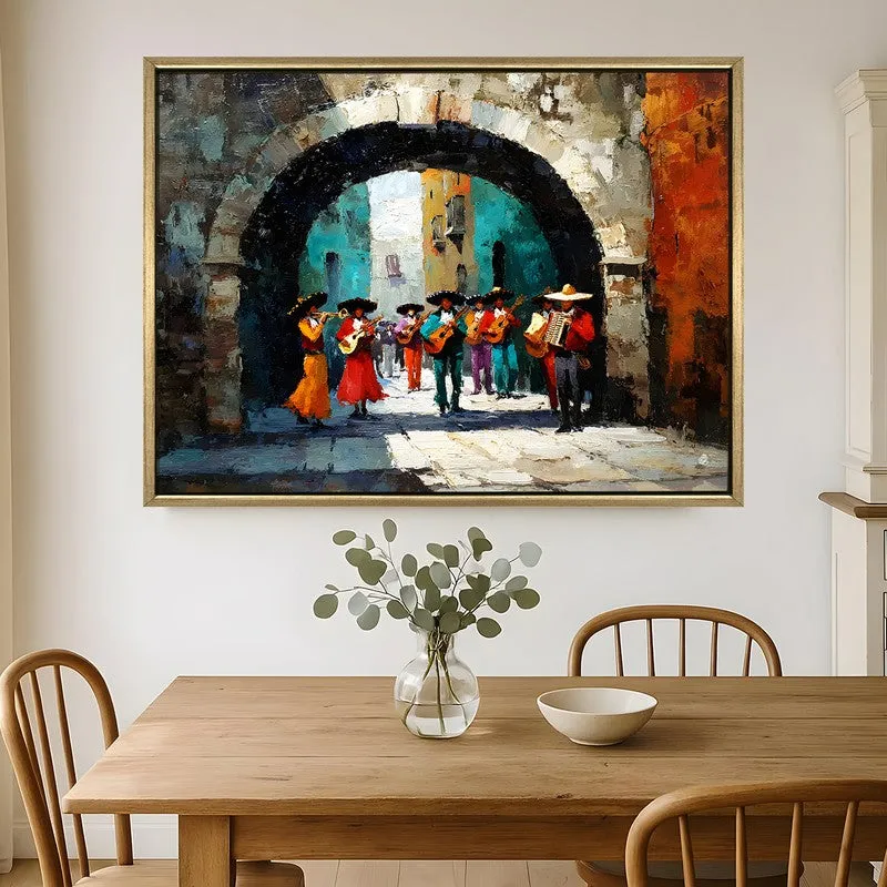 Guitar Parade Canvas Wall Painting With Frame media 1