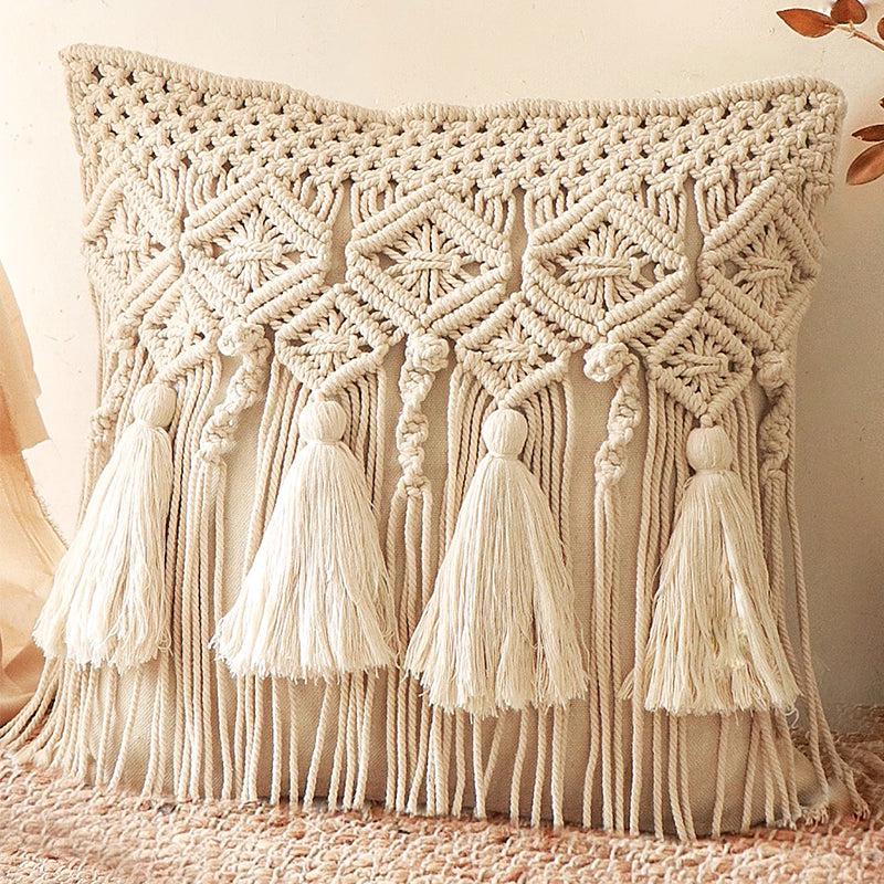 Gypsy Knit Macrame Handmade Cushion Cover media 4