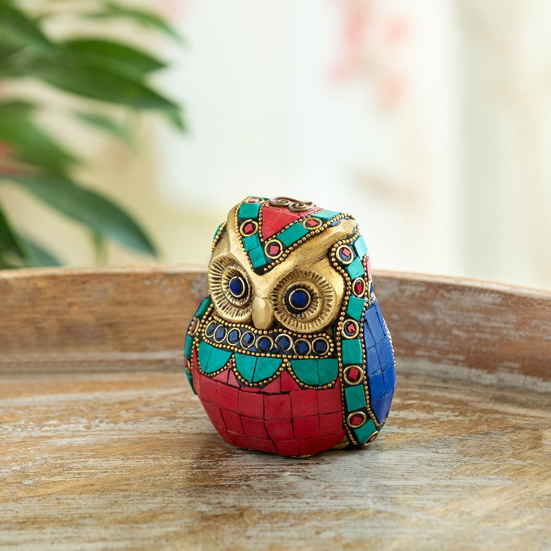 Guardian Owl Brass Showpiece