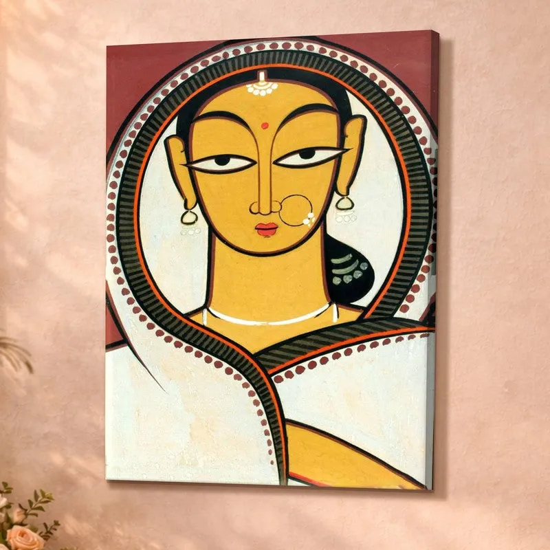 Kalighat Woman Canvas Wall Art & Paintings media 4