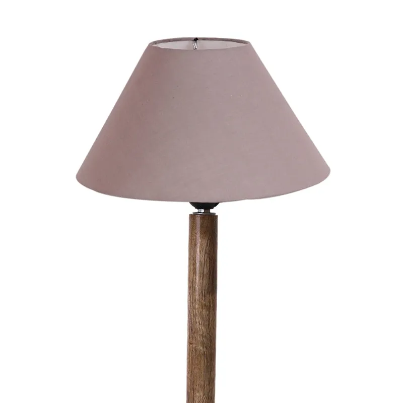 Glow Mesa Table Lamp With Wooden Base - Grey,Brown media 6
