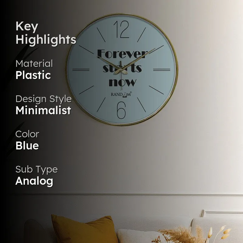 Forever Starts Now Round Analog Wall Clock - Sky Blue media 2