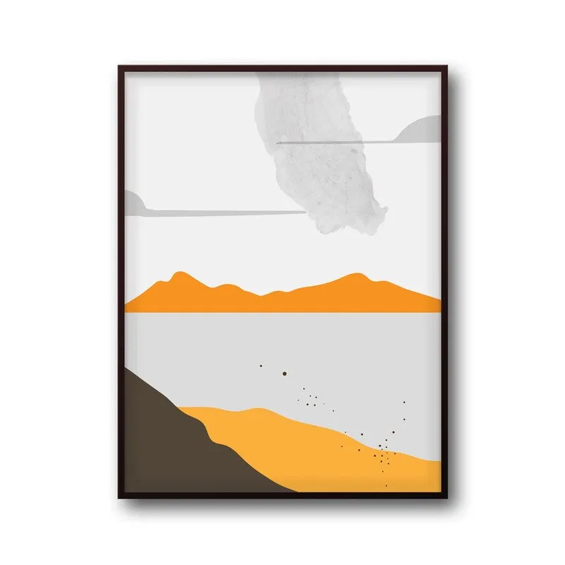Golden Landscape Archival Canvas Wall Art - Black Frame media 8