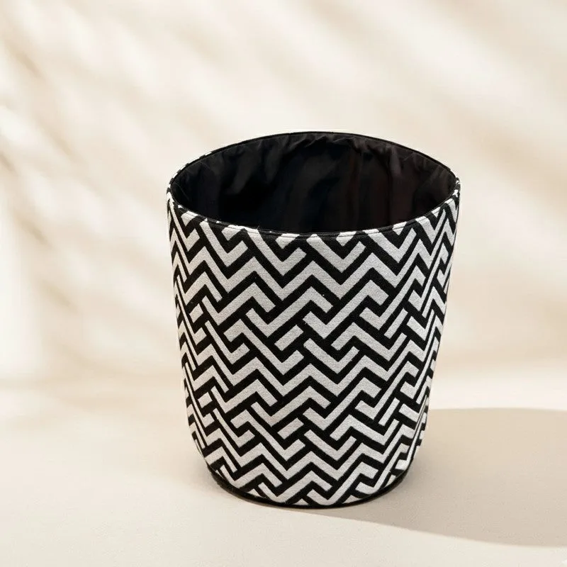 Star Motif Cotton Laundry Basket - Black & White media 4