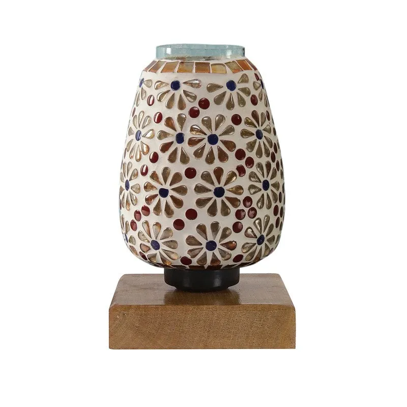 Mirano Glass Table Lamp With Wooden Base - Multicolor media 5